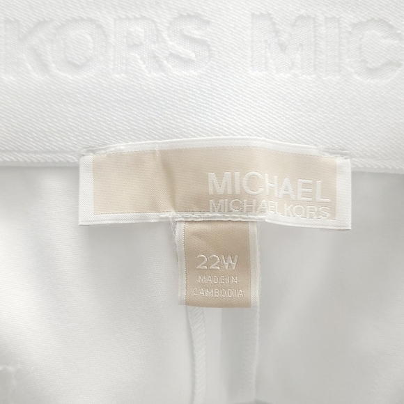 MICHAEL Michael Kors Plus Size Women Stretch Straight Leg Slit Hem Capri Size 22 - Picture 3 of 4